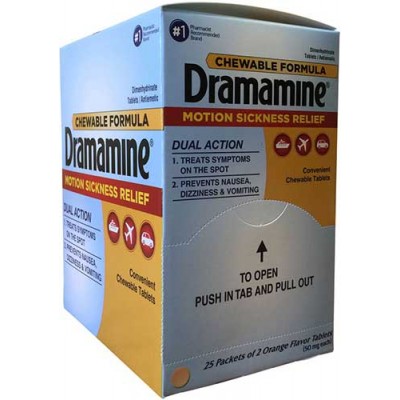 DRAMAMINE MOTION SICKNESS MEDICINE SINGLES 25CT/PACK
